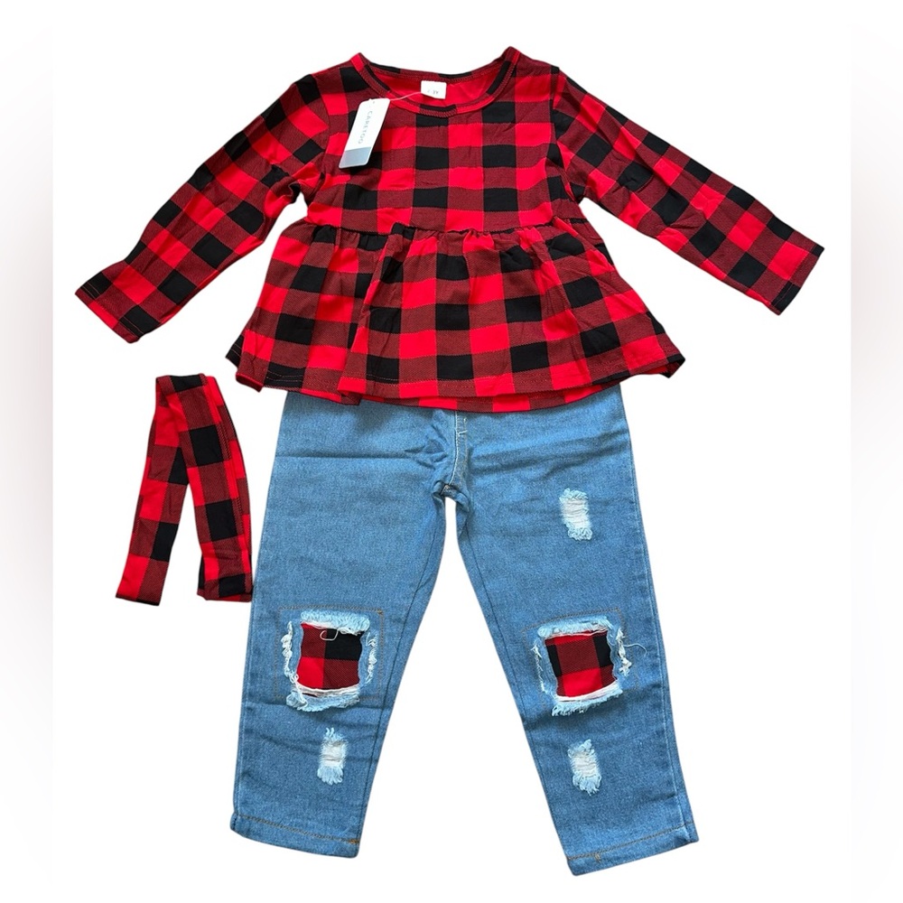 Girls Buffalo Plaid Outfit